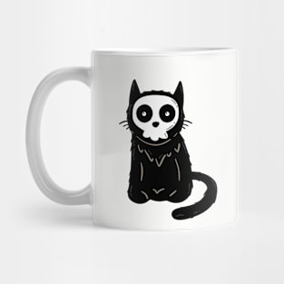 Halloween black cat skeleton Mug